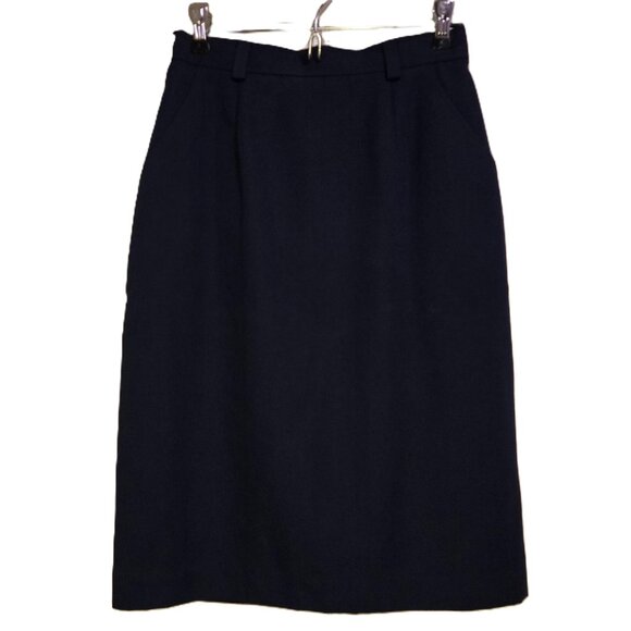 Counterparts Dk Navy Lined Pencil Skirt w/ Back Slit, Women's 6P, Good Condition - Picture 1 of 3